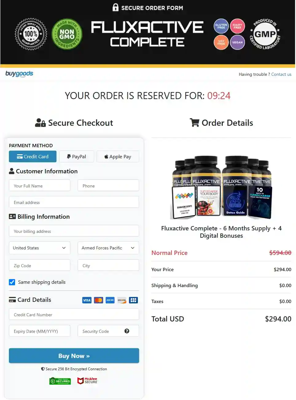 fluxactive complete buy page